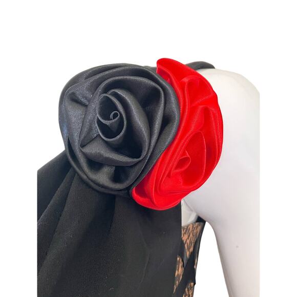 New Bettie Page Black Leopard Pin Up Style Dress Size Medium - Picture 4 of 7